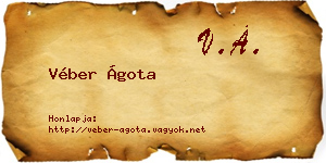 Véber Ágota névjegykártya